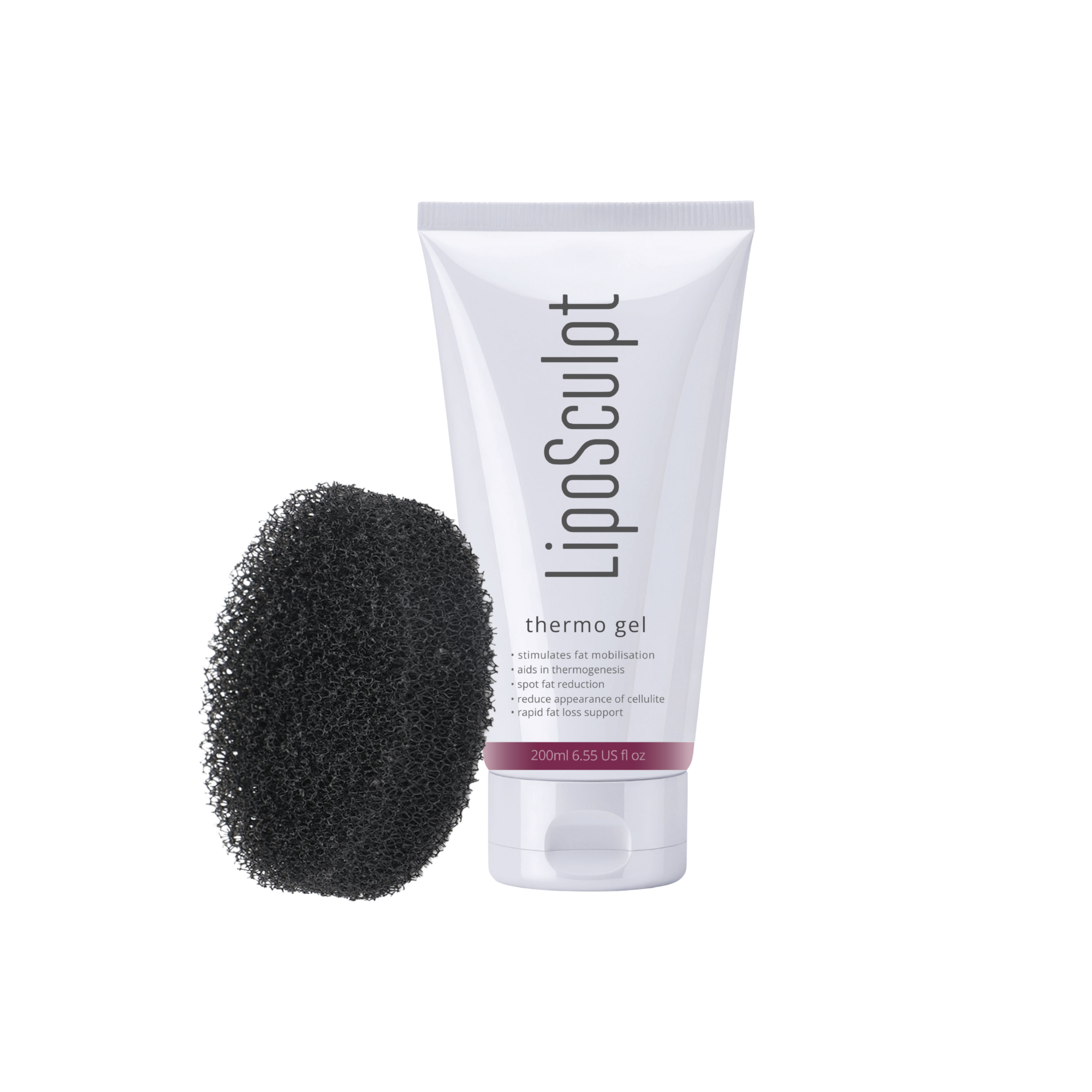 The new LipoSculpt Thermo Gel Tube and body exfoliating sponge